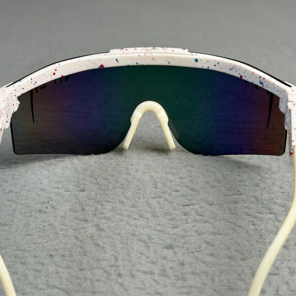 Pit Viper The Miami Nights Original 2.0 Sunglasses White Splatter Rainbow Lens
